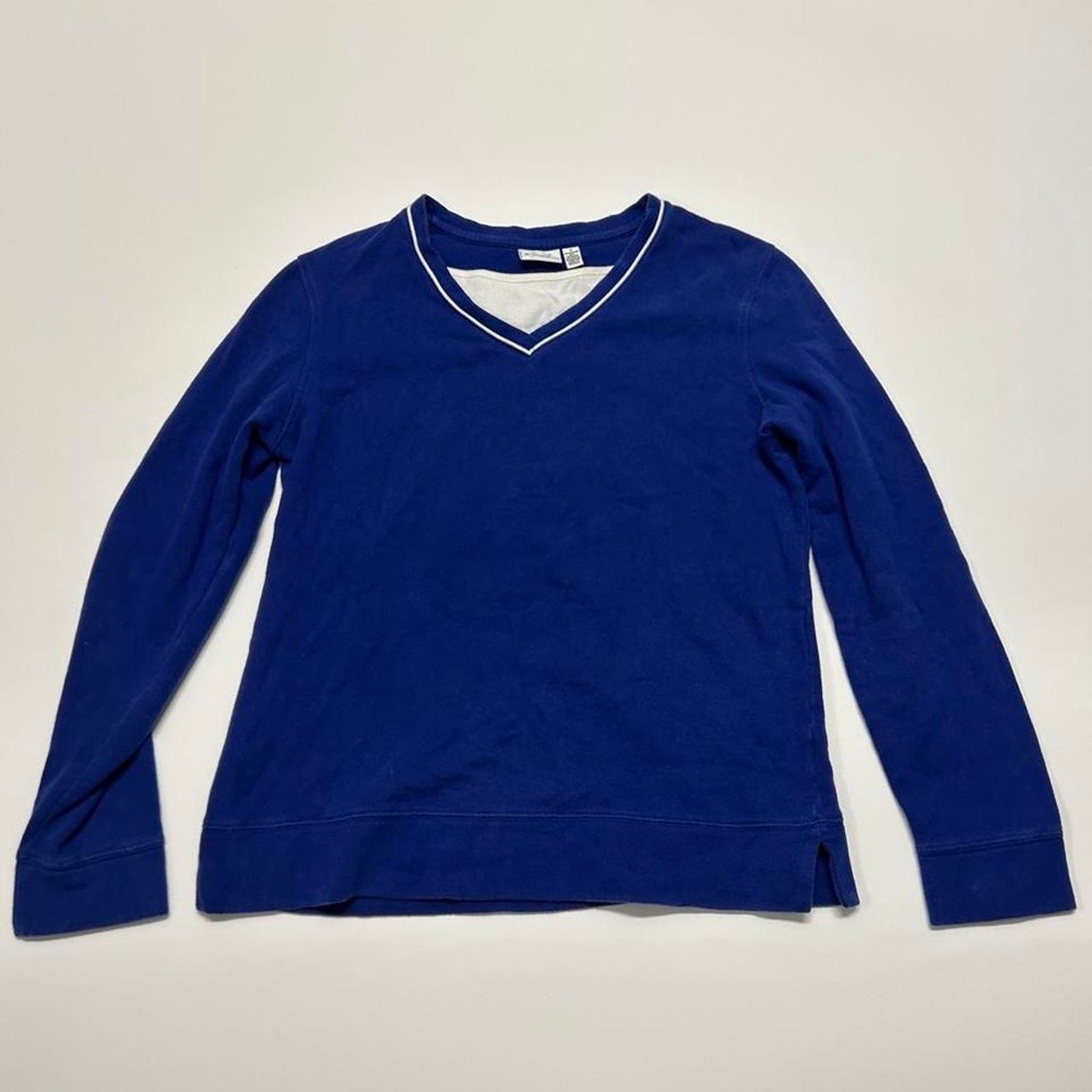 Kim Rogers Blue V Neck Sweatshirt Womens Size S